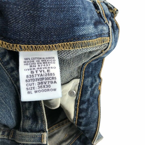 Polo Ralph Lauren Mens Straight Jeans Blue Size 36 - Picture 9 of 10